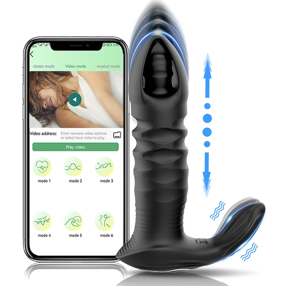 Управляемая приложением Bluetooth анальная анальная пробка, вибратор для мужчин, женские секс-игрушки, массажер простаты, фаллоимитатор, точка G, стимулятор клитора.