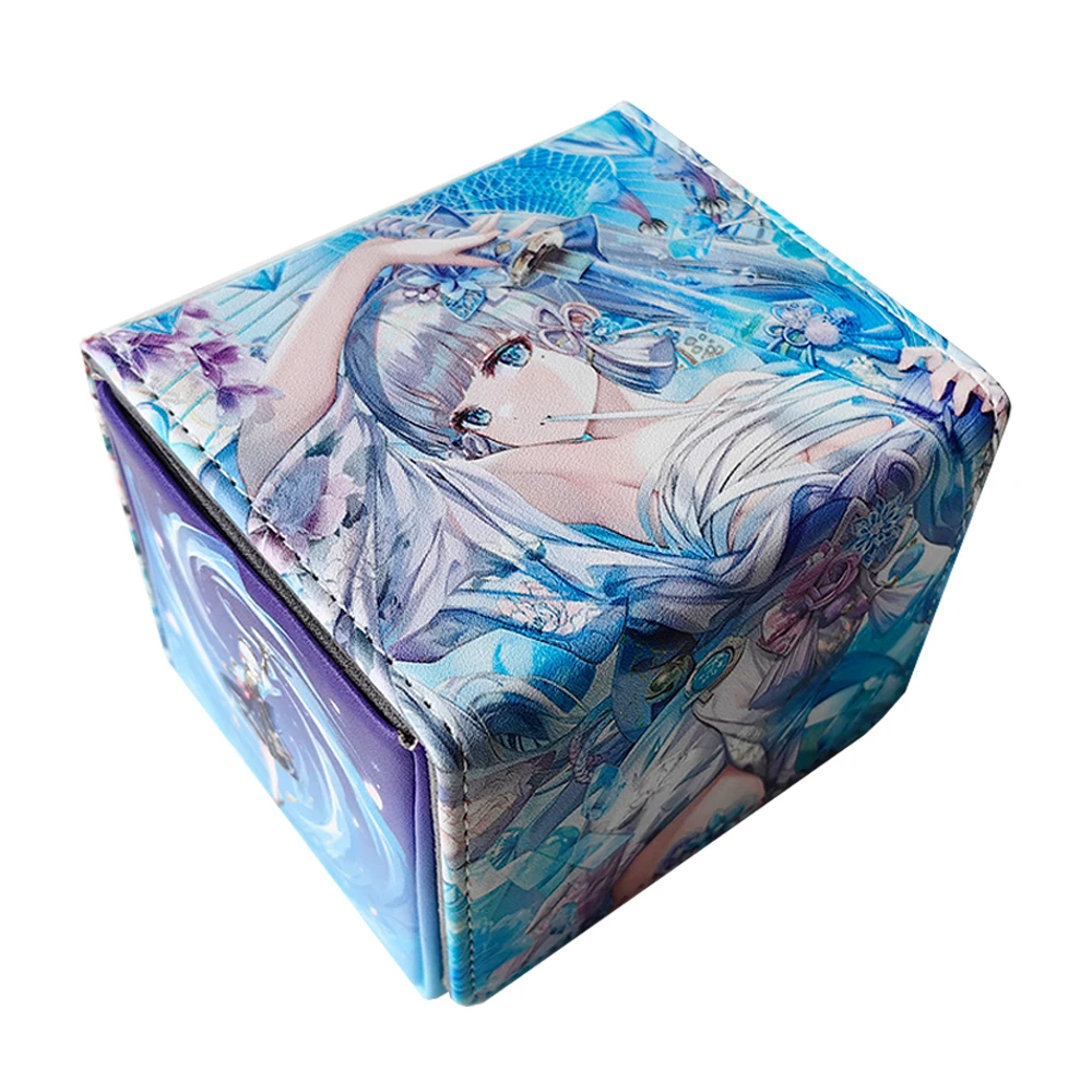 Новая коробка для Карточек Genshin Impact Kamisato Ayaka Ptcg Из Искусственной Высококачественной Кожи, Коробка Для Карточек Dtcg, Коробка Для Хранения Коллекции Настольных Игр, Подарок