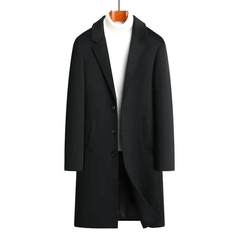 Пальто мужское осенне-зимнее корейское в деловом повседневном британском стиле с длинным рукавом