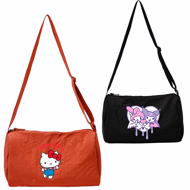 Kawaii Kuromi My Melody Hello Kitty Большая вместительная сумка-тоут аниме для девочек и мальчиков, спортивные сумки-мессенджеры, сумки на плечо, подарки