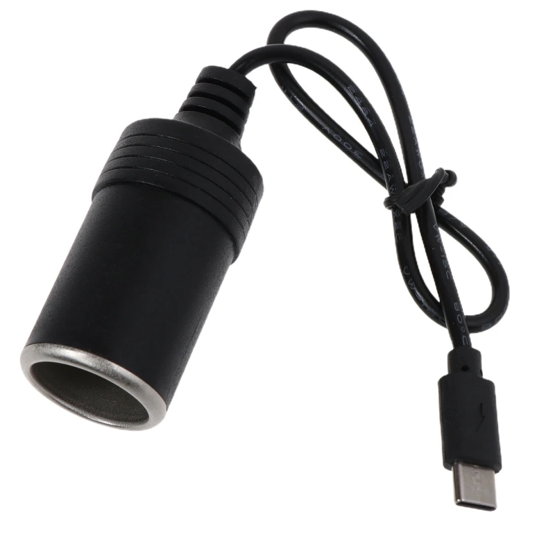 Порт USB C, гнездо автомобильного прикуривателя 12V, кабель-адаптер для преобразователя питания