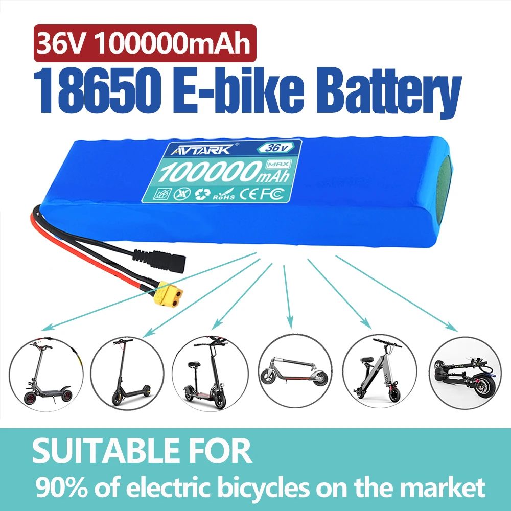 Аккумуляторная литиевая батарея 36V 100Ah 18650 10S3P мощностью 1000 Вт, модифицированный велосипед, скутер, электромобиль с BMS