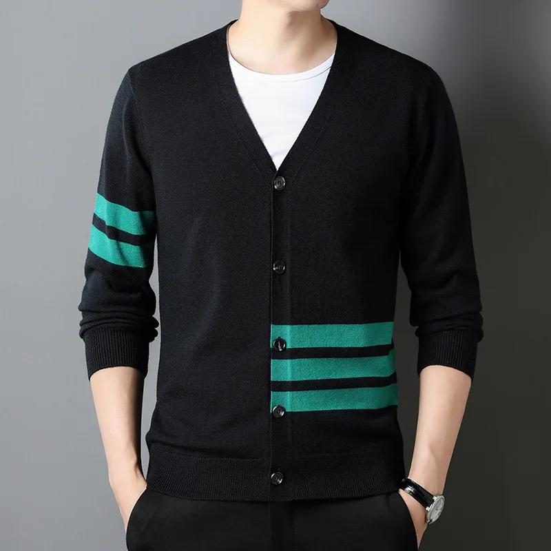 Новый осенний корейский тренд, свободный свитер, пальто, мужская одежда, верхняя одежда, модный мужской вязаный кардиган