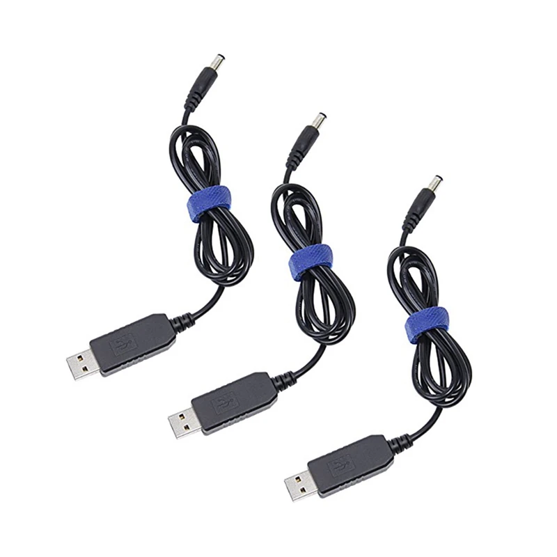 3X Кабель преобразования USB в постоянный ток с напряжением от 5 В до 12 В Повышающий кабель 5,5X2,1 мм постоянного тока мужской 1 М Новый