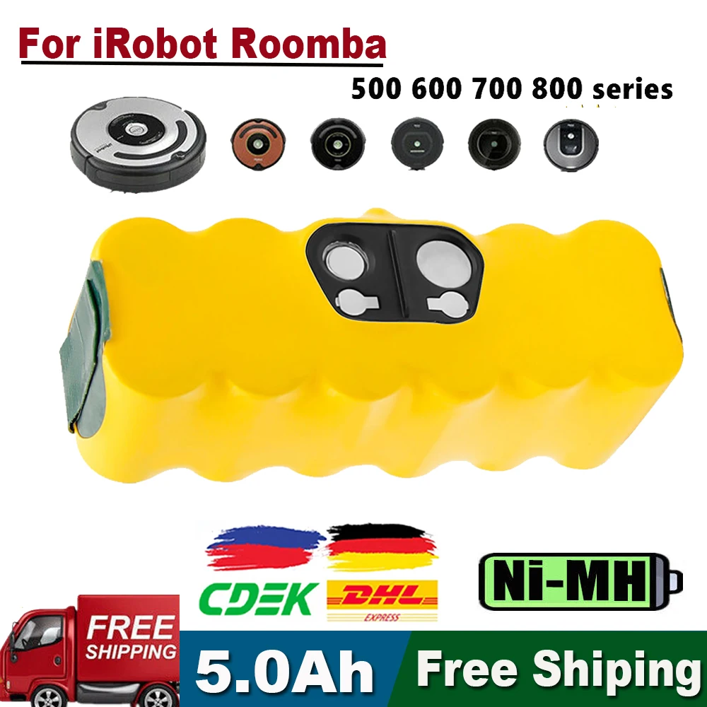 14,4 В Аккумулятор для iRobot Roomba 5000 мАч Аккумулятор для iRobot Roomba 500 600 700 800 900 серии 14,4 В 620 650 770 780 580 Аккумулятор
