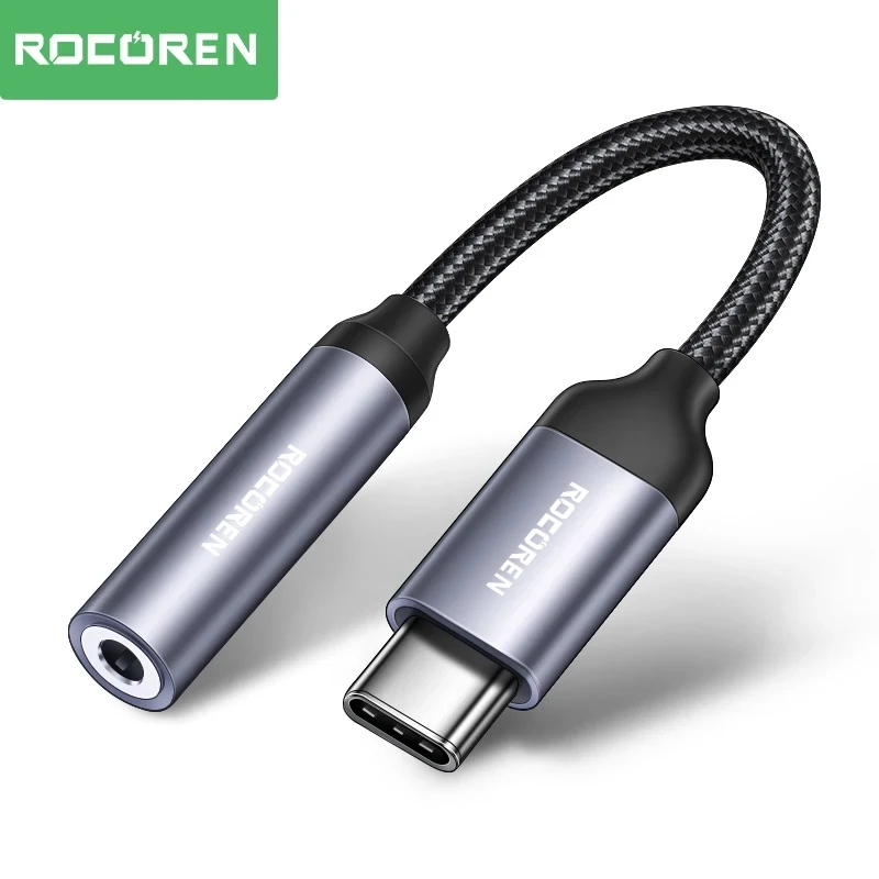 Rocoren USB Type C До 3,5 мм Aux Кабель Адаптер Для Наушников Для Huawei Honor Oneplus iPhone 15 Plus Pro Max Провод Для наушников с Разъемом 3,5 мм