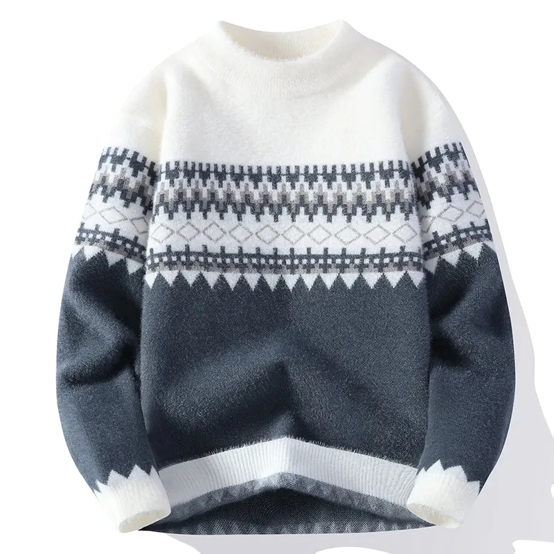 Свитера мужские 2023 зимний корейский стиль мужской теплый свитер мужские модные свитера осенние мужские шерстяные пуловеры мужские MY7126