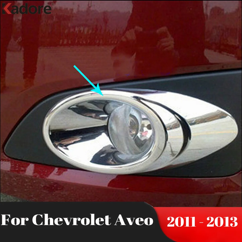 Для Chevrolet Aveo 2011 2012 2013 ABS Хромированная накладка на переднюю противотуманную фару, накладка на рамку противотуманных фар, наклейка для стайлинга автомобилей, 2 шт.