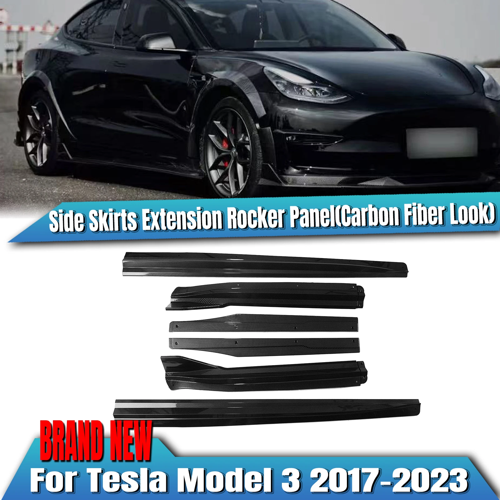 Автомобильное Удлинительное Коромысло Боковая Юбка Сплиттер Нижняя Разделительная Защитная Планка Для Tesla Модель 3 2017-2023