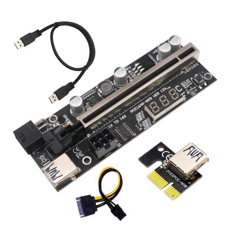 PCI-Express от 1X до 16X Адаптер Riser Card Высокоскоростной Удлинитель, Удлинительный кабель, 6-контактный Соединительный кабель, Видеокарта