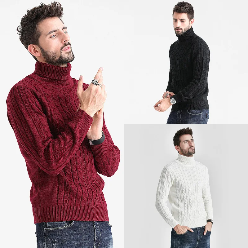 Европейский и американский свитер с высоким воротом, новый универсальный мужской пуловер на осень и зиму 2023 года