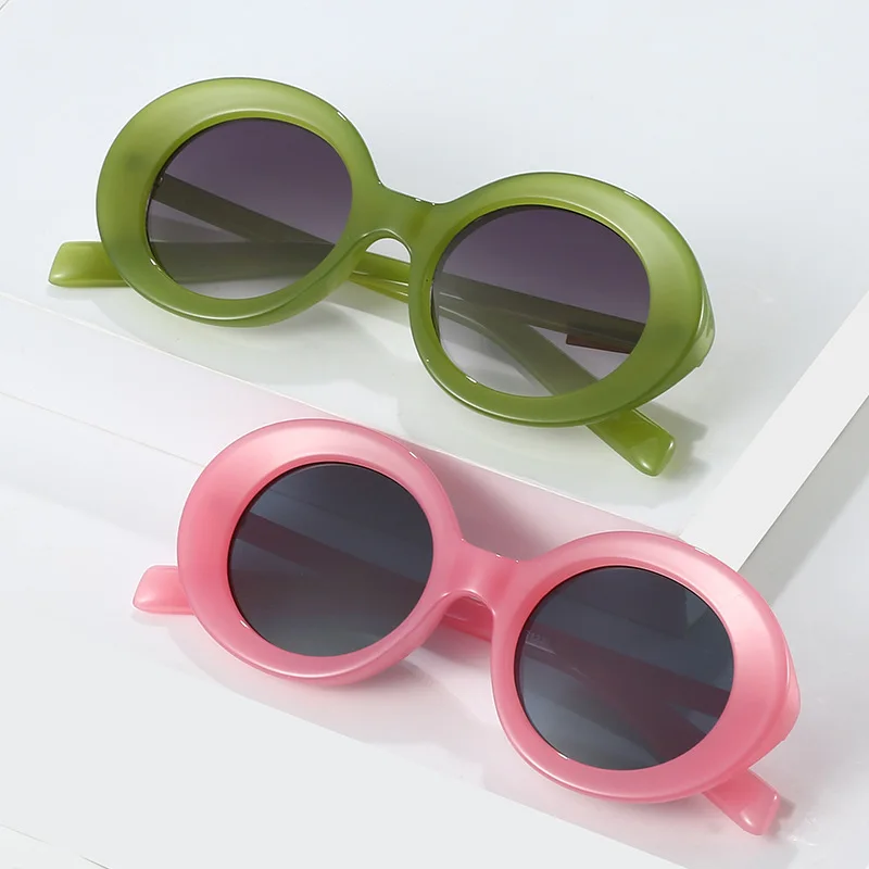 YOOSKE Модные Овальные солнцезащитные очки желейного цвета для женщин с УФ-400 оттенками, солнцезащитные очки для мужчин, винтажные Брендовые дизайнерские очки с градиентом