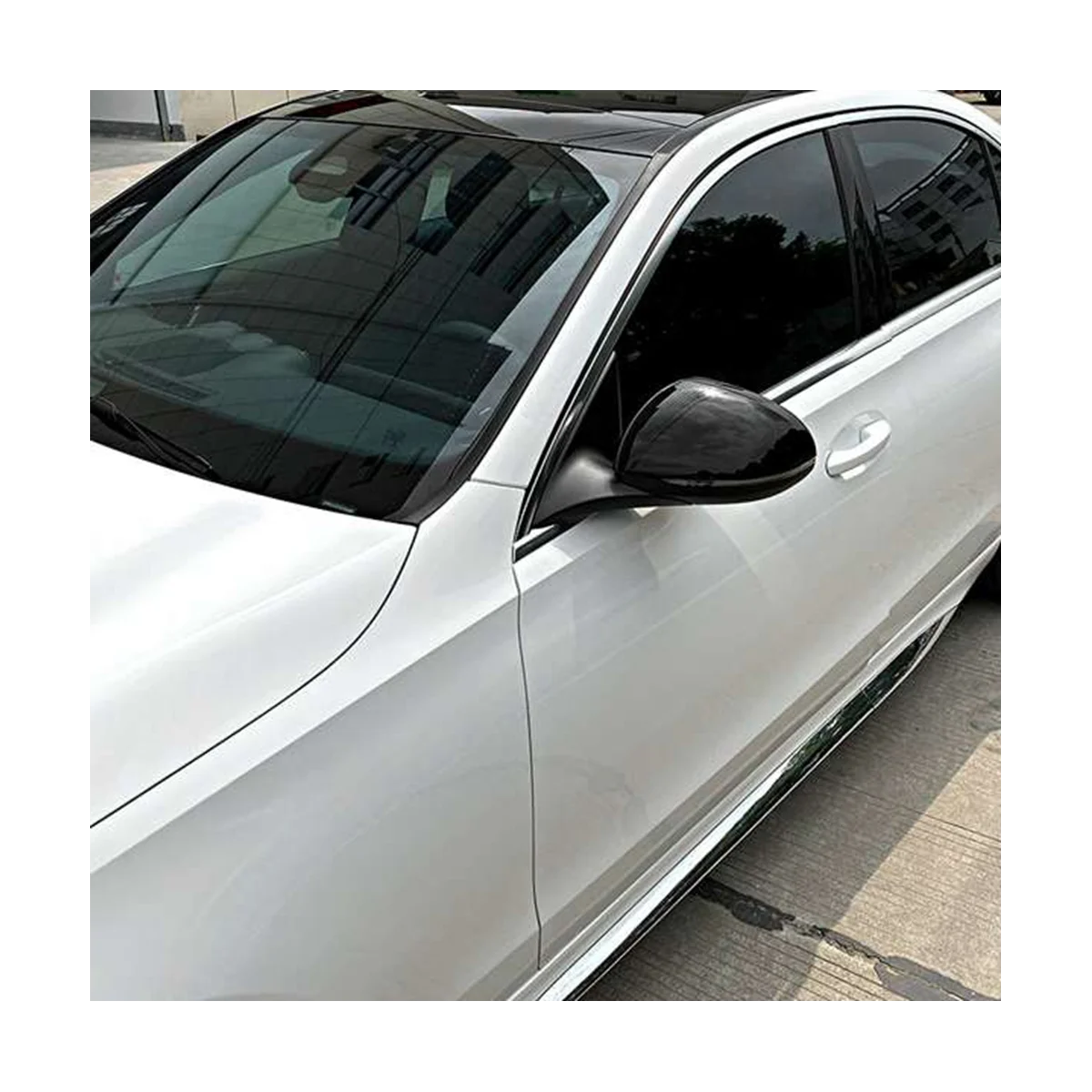 Автомобильная Глянцевая Черная Боковая Дверь, Накладка Зеркала Заднего Вида для Mercedes Benz C Class W206 2021 2022