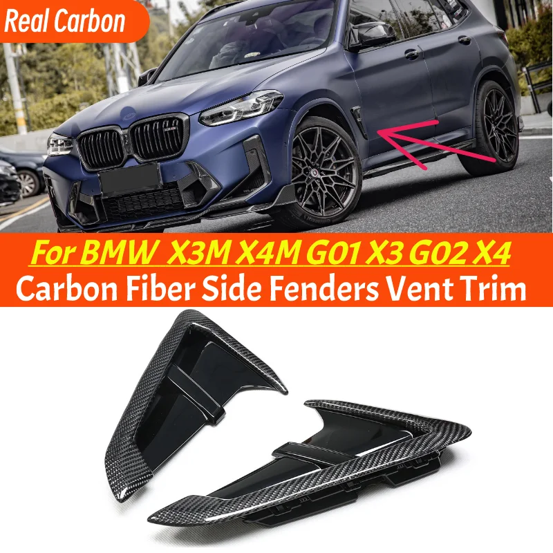 X3m X4m Стиль Real Carbon Боковое Крыло Вентиляционная Накладка Для BMW X Серии X3 G01 X4 G02 Карбоновая Накладка На Крыло 2019 - Up