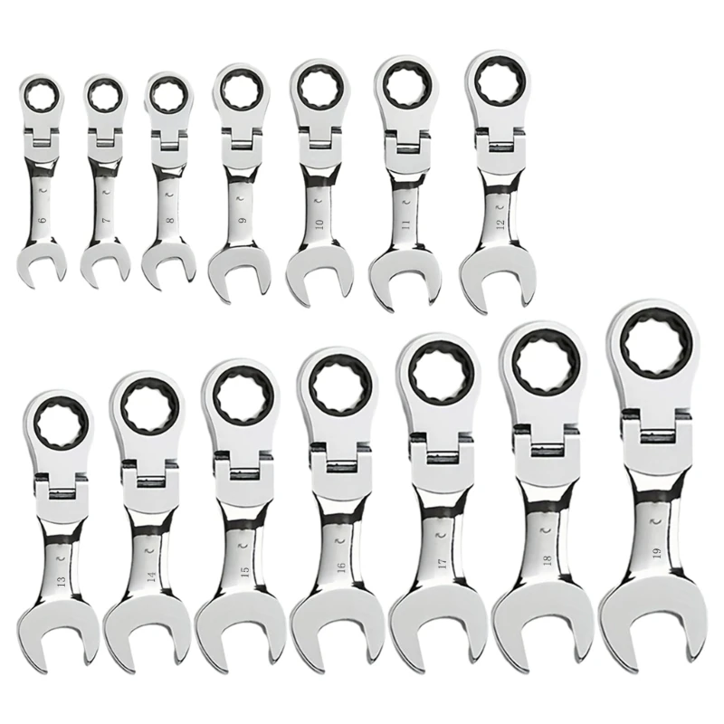 Ручной комбинированный гаечный ключ Инструменты с 72 зубьями, короткой ручкой и гибкой головкой на 180 °, гаечные ключи для обслуживания велосипедов и автомобилей
