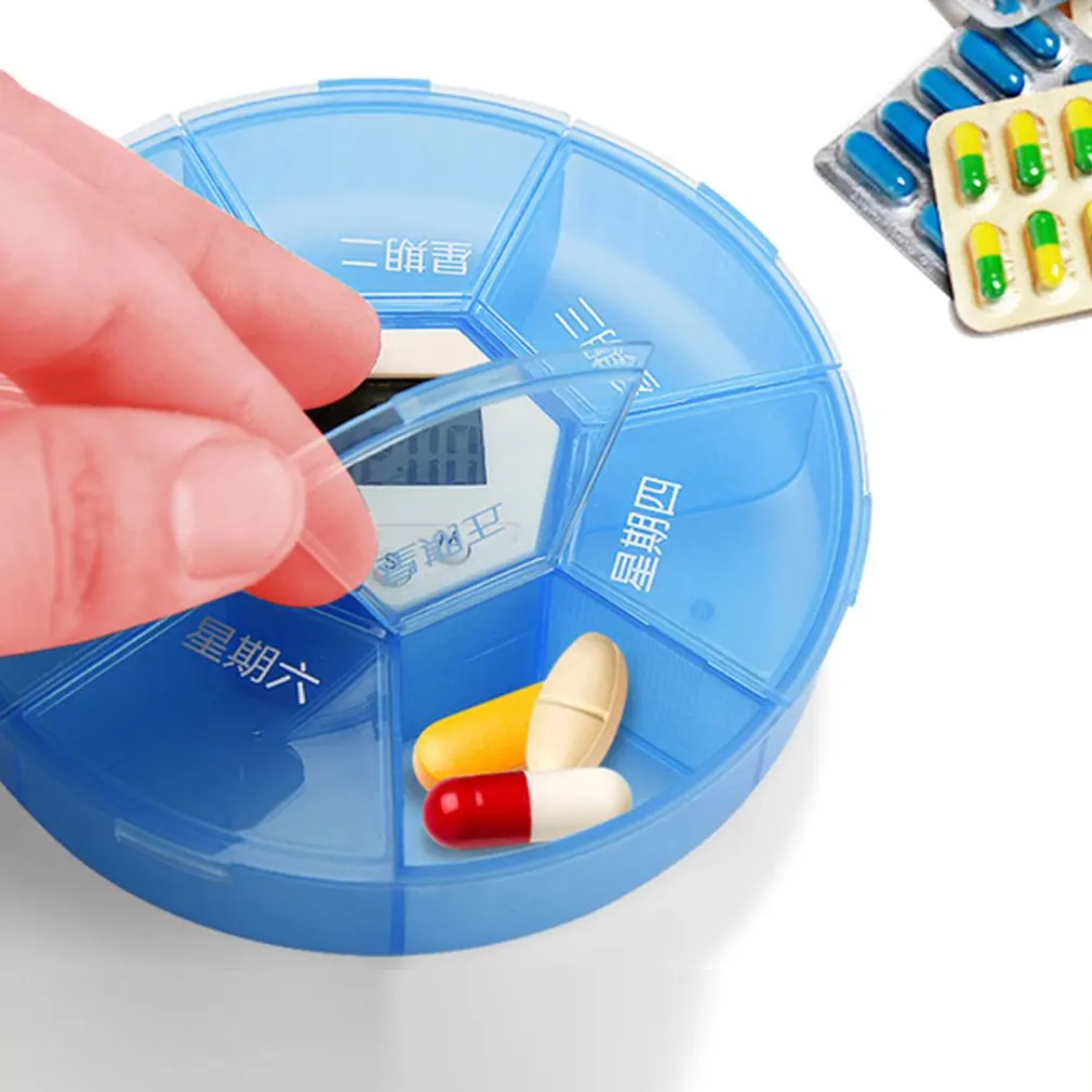 7-дневная коробка для лекарств, Мини-круглая Портативная Дорожная коробка для хранения Витаминов, Сортировочный держатель для таблеток, Органайзер, Контейнерные Чехлы