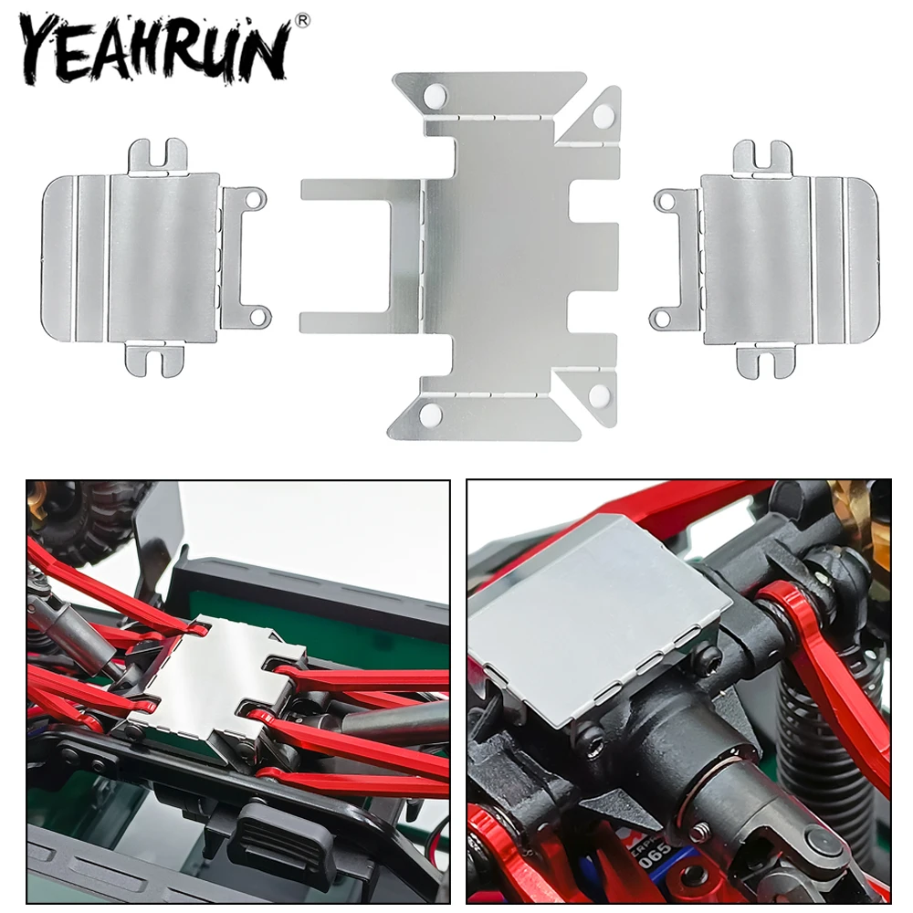 Защитная накладка оси брони шасси YEAHRUN из нержавеющей стали для деталей для модернизации радиоуправляемого гусеничного автомобиля 1/18 TRX-4M Defender