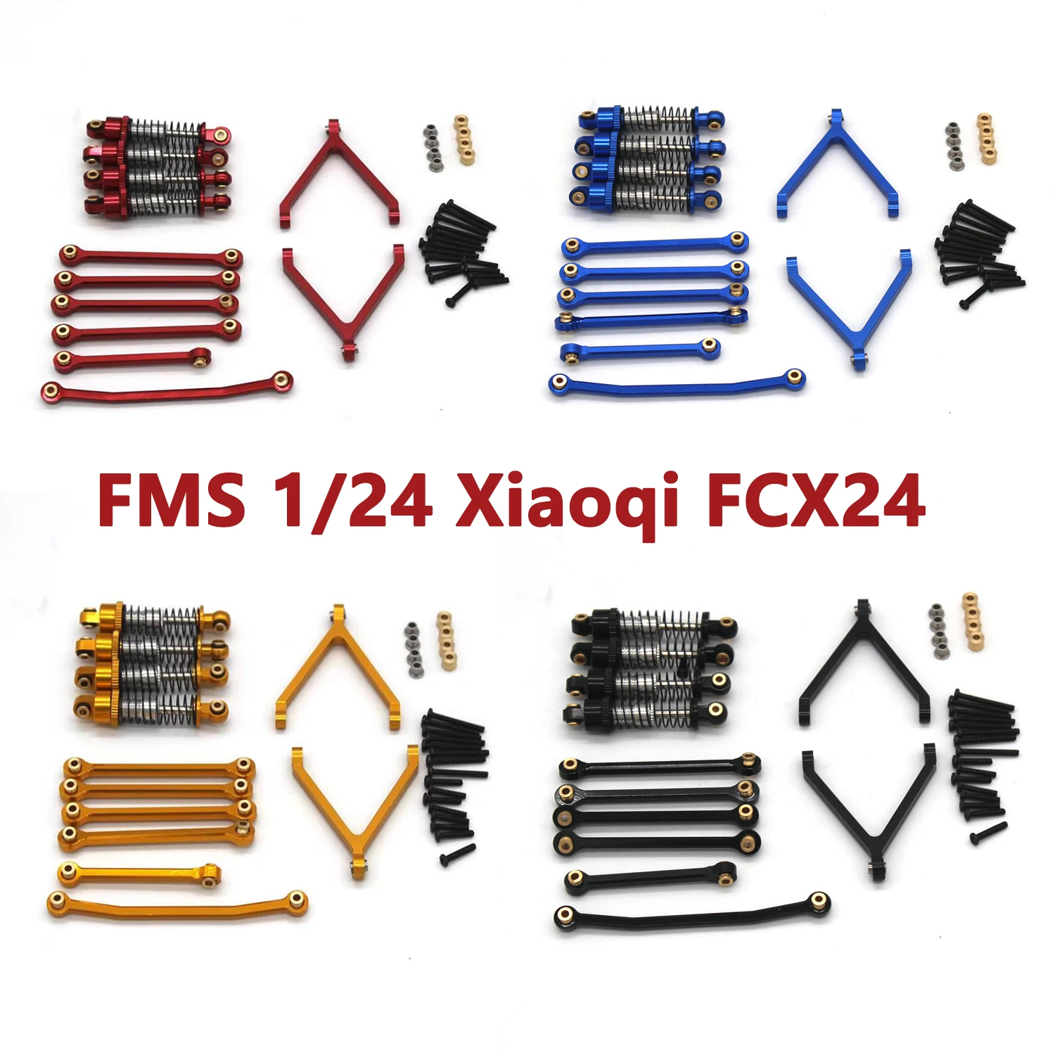 FMS 1/24 Xiaoqi FCX24 Запасные Части Для Радиоуправляемых Автомобилей Металлические Фитинги PO Комплект Рулевой Тяги Амортизатора