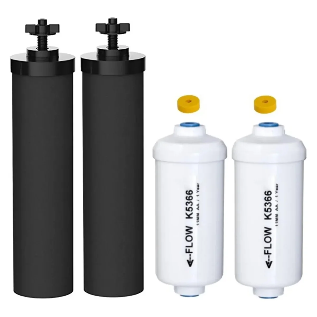 Замена 2 фторидных фильтров для воды BB9-2 и 2 PF-2, совместимых с системой гравитационной фильтрации воды Black Berkey