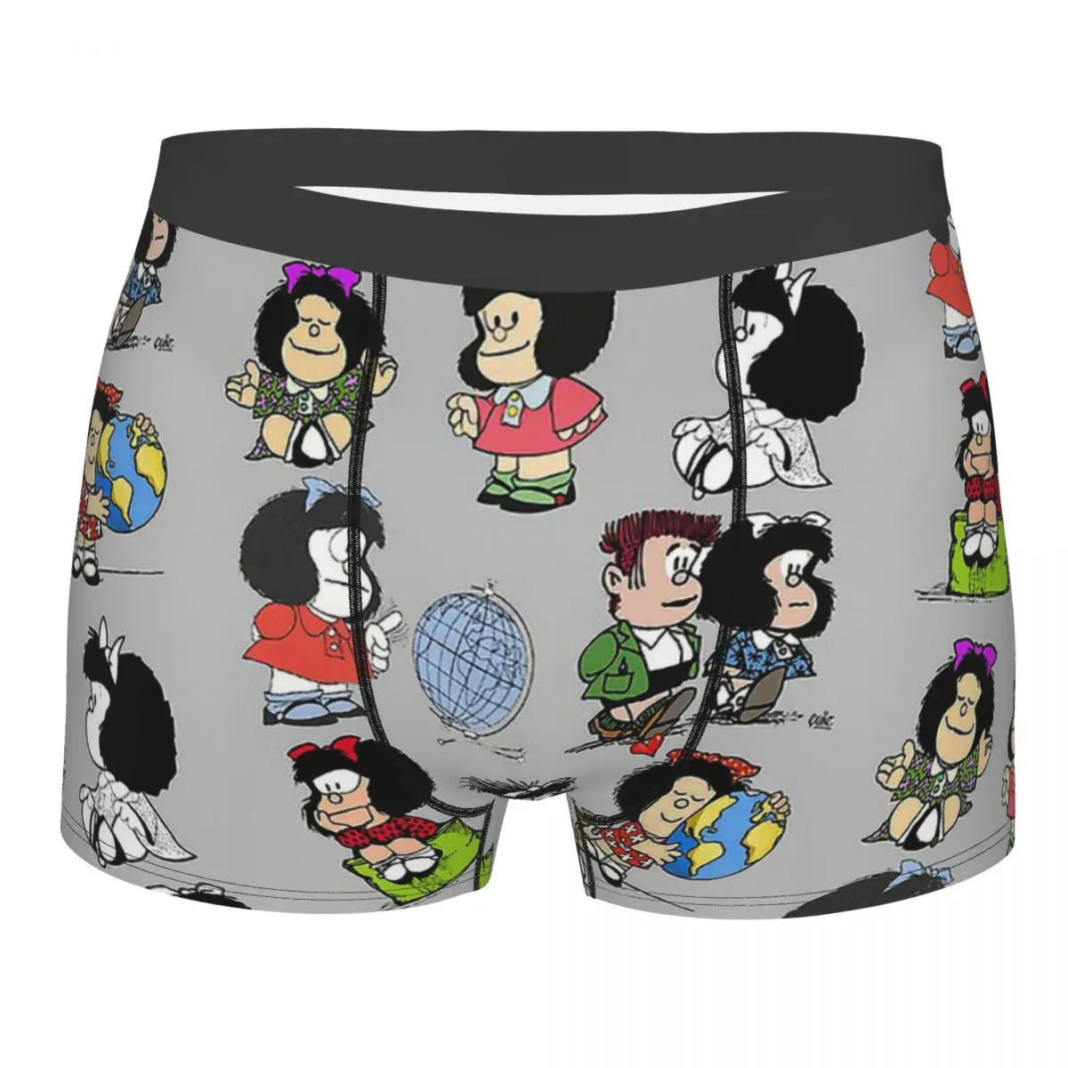 Рисунок Quino Comics Mafalda, Трусы для милой девушки, хлопковые трусики, Мужское нижнее белье, шорты с принтом, трусы-боксеры