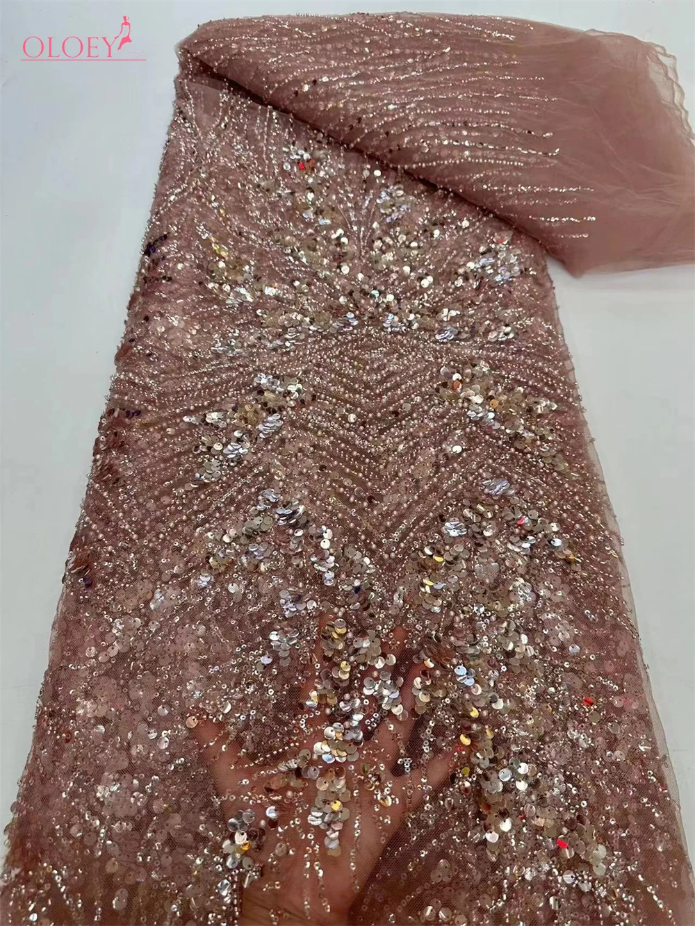 2024 Модная элегантная Французская кружевная ткань с вышивкой бисером, Африканская Нигерийская ткань с блестками для свадьбы