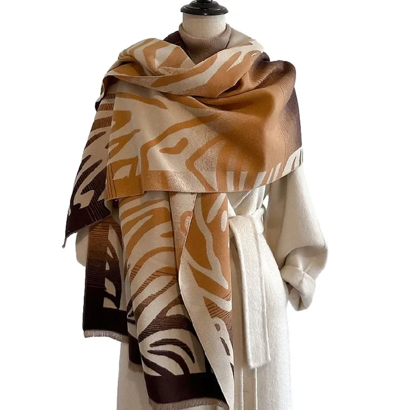 2023 Осенне-Зимний шарф из искусственного кашемира для женщин, зимняя мода, Роскошный дизайн, Корейский стиль, Универсальные шарфы, шали с кисточками