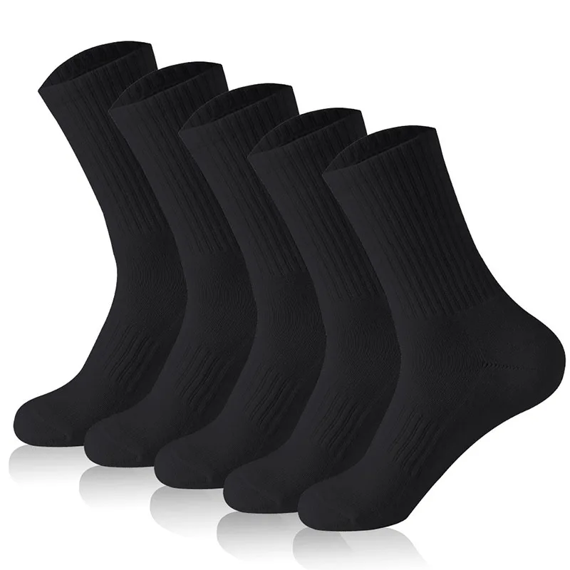 2 пары высококачественных деловых носков Осень-зима, утолщенные, без запаха, износостойкие, удобные спортивные Черно-белые спортивные носки