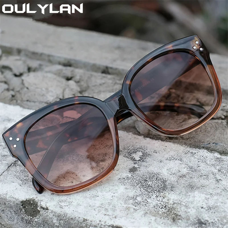 Oulylan Модные солнцезащитные очки с градиентом для женщин, роскошные Брендовые дизайнерские Винтажные солнцезащитные очки для мужчин, Очки в большой оправе, оттенки UV400