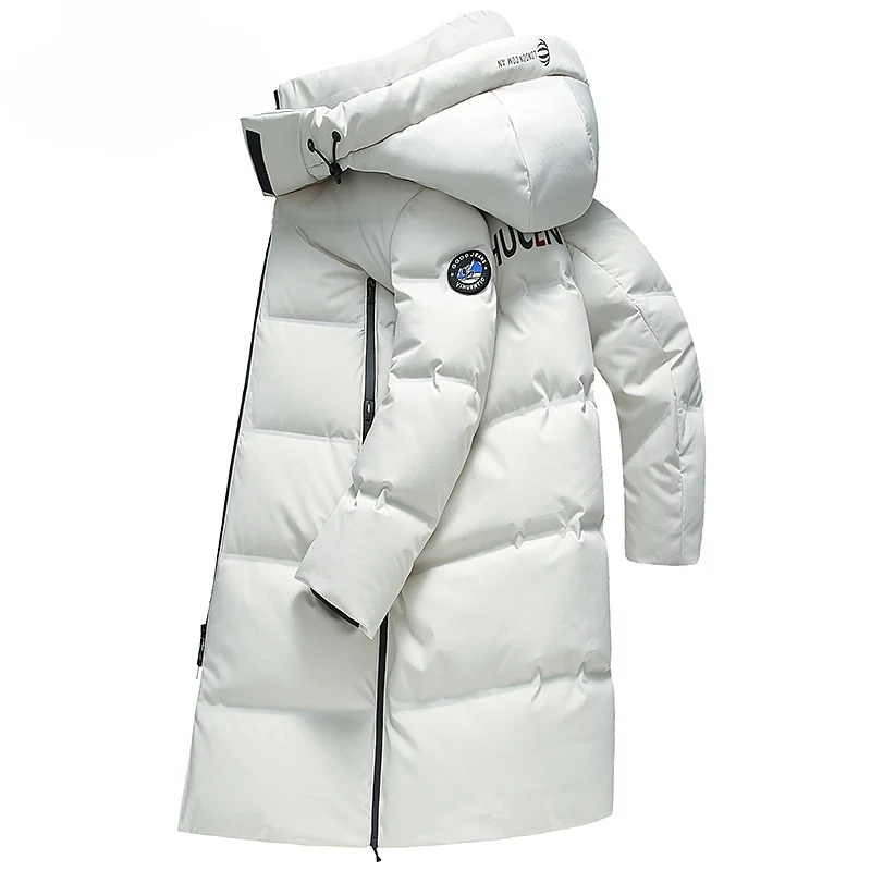 Мужская зимняя куртка на 90% Белом утином пуху, утолщенные пальто, пальто в экстремальные холода, Длинные куртки, парка с капюшоном, Hombre
