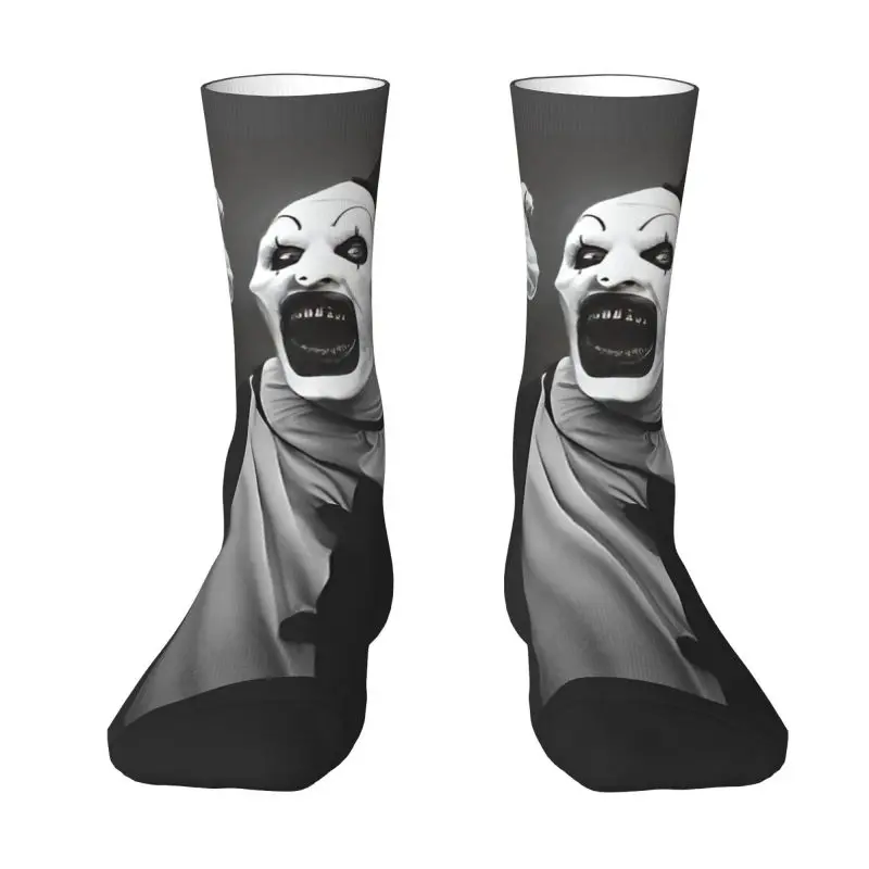 Ужасный Клоун, Ужасающие Мужские И женские носки для экипажа, Унисекс, крутые носки с 3D-печатью для фильмов на Хэллоуин