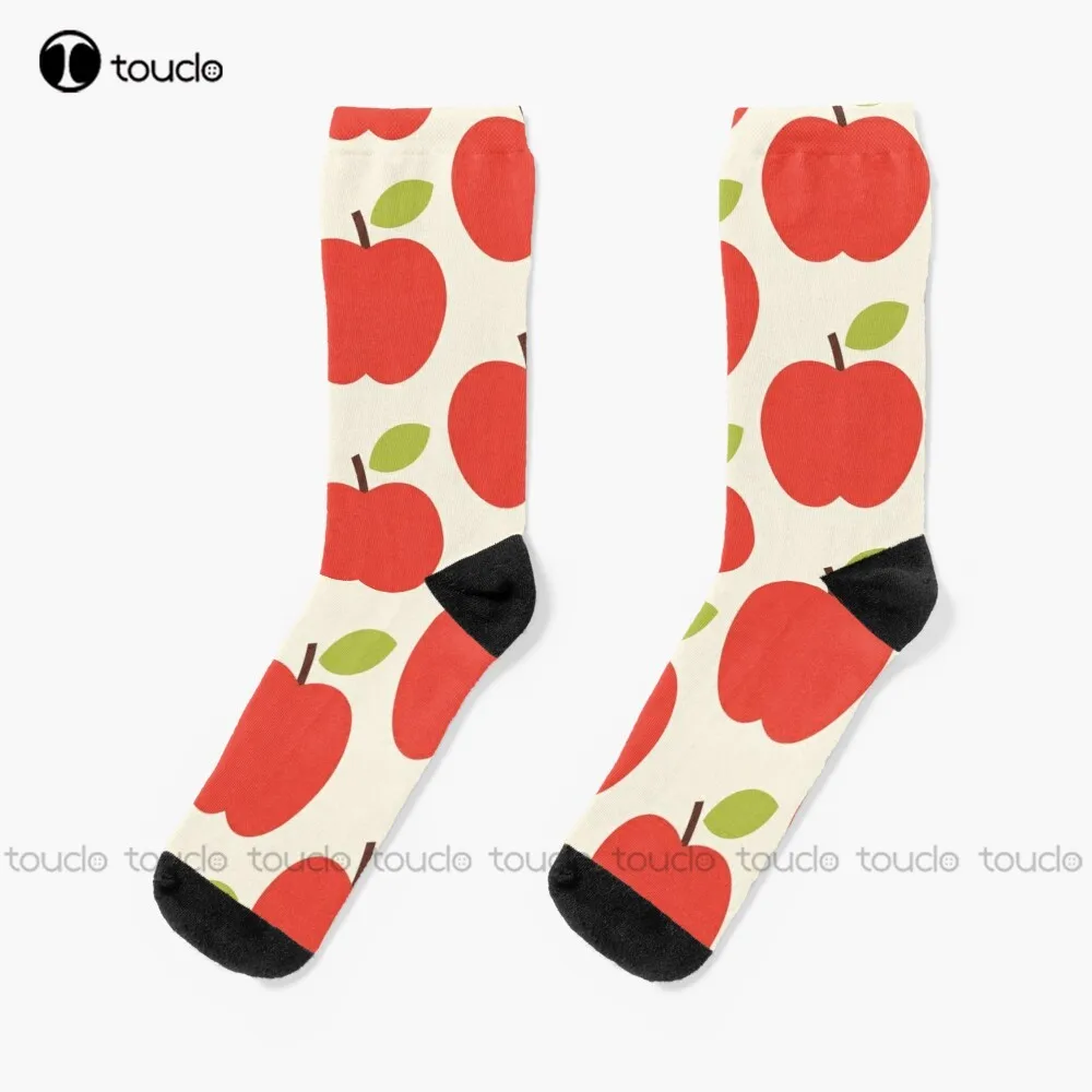 Носки с рисунком Apple, Мужские Носки, Рождественский Подарок на Новый Год, Цифровая печать 360 °, Персонализированные Пользовательские носки Унисекс для взрослых, подростков и молодежи