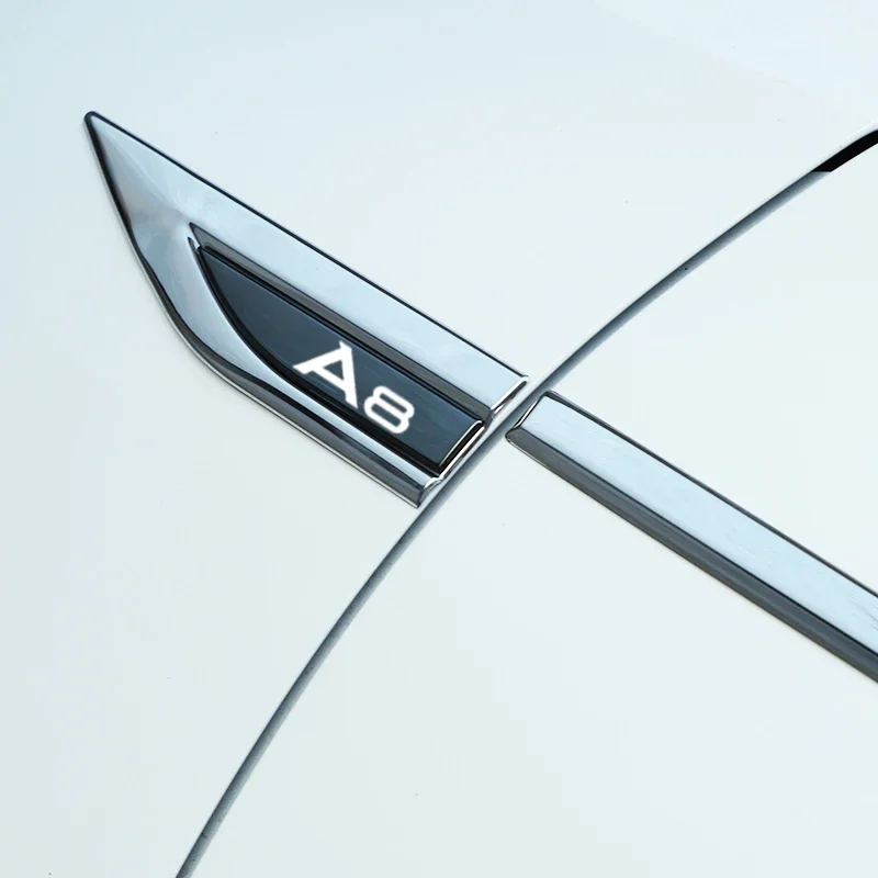 Автомобильные аксессуары 2 шт./компл. для Audi A8 Металлическая наклейка на крыло автомобиля Внешние декоративные наклейки Модификация эмблемы автомобиля