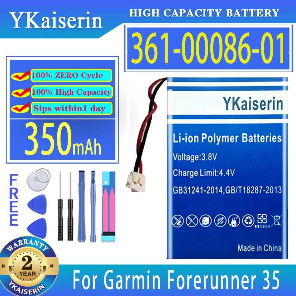 YKaiserin Аккумулятор 361-00086-01 3610008601 350 мАч Для Garmin Forerunner 735 235 35 VIVOMOVE Двухпроводной Цифровой Аккумулятор