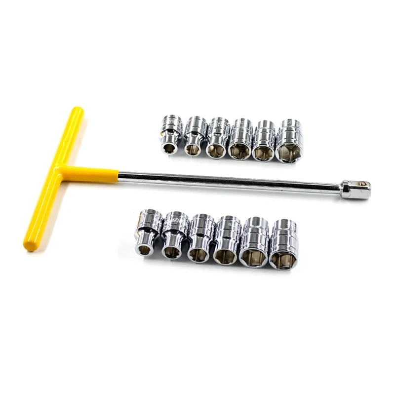 Высокопрочный гаечный ключ с Т-образной ручкой и набором торцевых инструментов 8-19 мм 1/2 Т, Прямая поставка с внутренним шестигранником