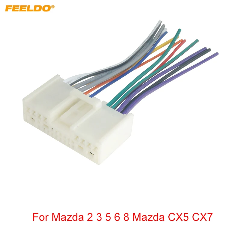 FEELDO Автомобильный CD-радио Аудио жгут проводов Кабель-адаптер для Mazda 2 3 5 6 8 Mazda CX5 CX7 #1238