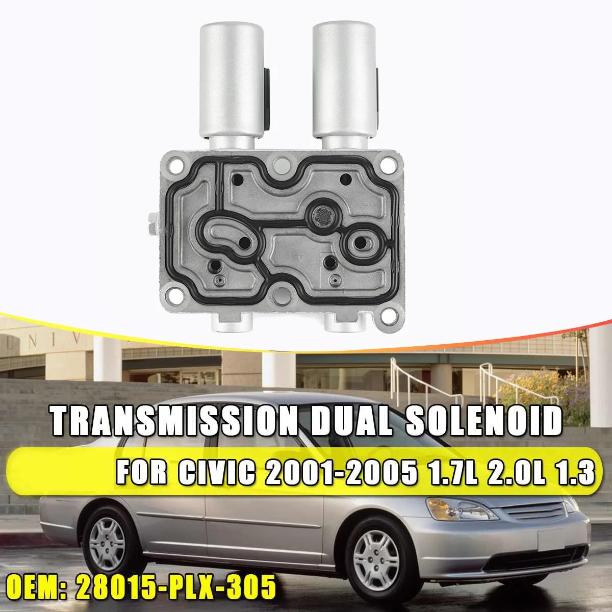 Двойной соленоид коробки передач для 2001-2005 Honda Civic 1.7L 2.0L 1.3 28015-PLX-305 28250-PLX-305