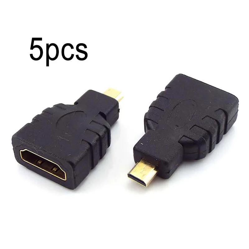 5шт Мужчин и Женщин Типа D К Micro HDMI-совместимому Адаптеру Кабельный Разъем Конвертер Для Xbox 360 Для PS3 HDTV L1