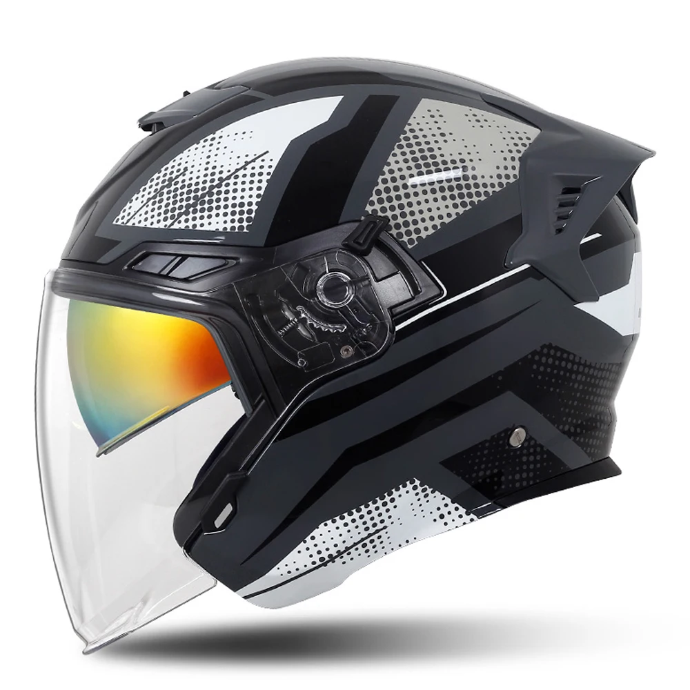 M-3XL Черный Стиль Мотоциклетный Шлем С Открытым Лицом Износостойкое Снаряжение Для Мотокросса Дышащая Защита Головы От Падения Байкерский Шлем