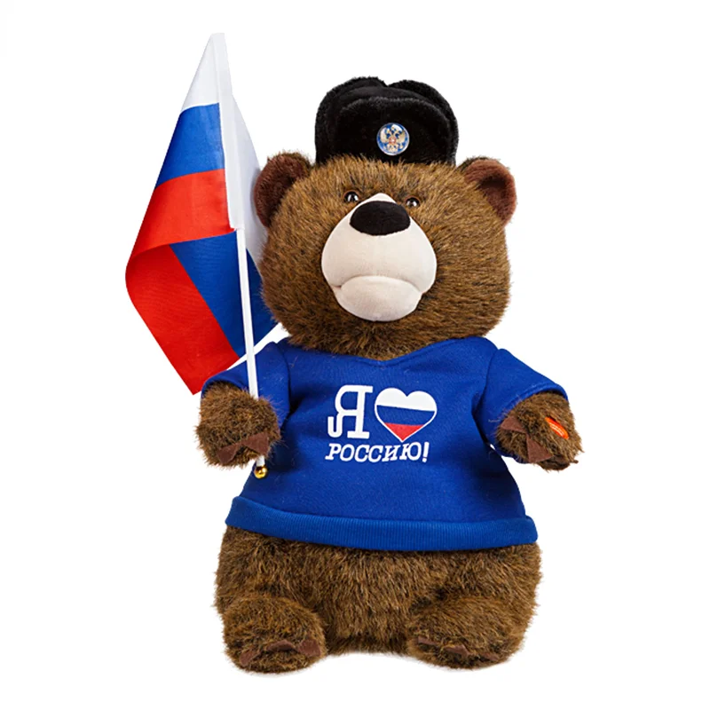 15-сантиметровая персонализированная модная забавная наклейка на автомобиль I Love Russia Bear, водонепроницаемая и солнцезащитная, с флагом Федерации и наклейками