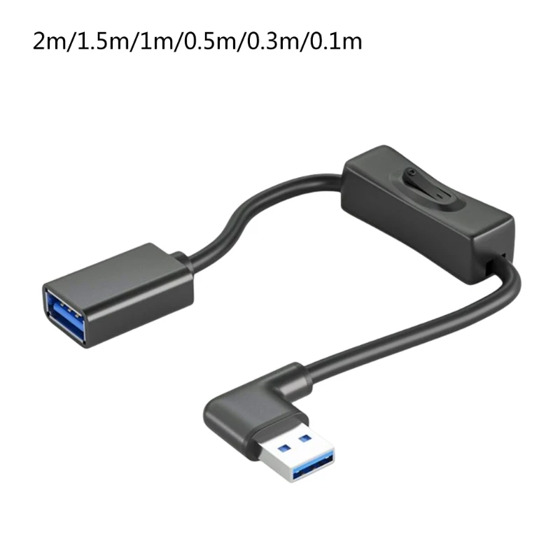 69HA Линия передачи данных от мужчины к женщине с правым изгибом кабеля-удлинителя USB с переключателем включения / выключения