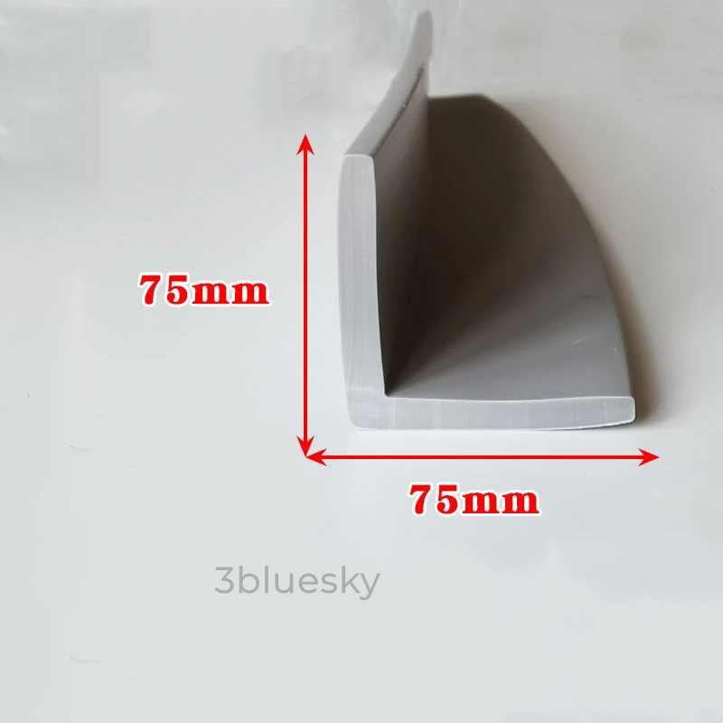Изготовленный на заказ Резиновый Угол L-образной прокладки Corner Protecor Edge Encloser Shield Прокладка для предотвращения столкновений 75x75 мм Серый