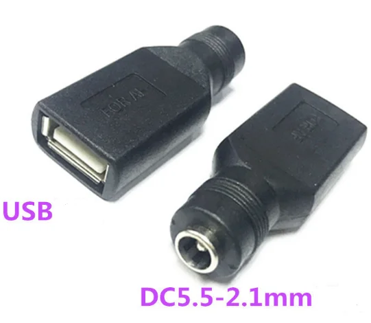 Разъем USB с круглым отверстием DC5.5-2.1 мм, разъем с иглой, адаптер питания, USB-конвертер 5v