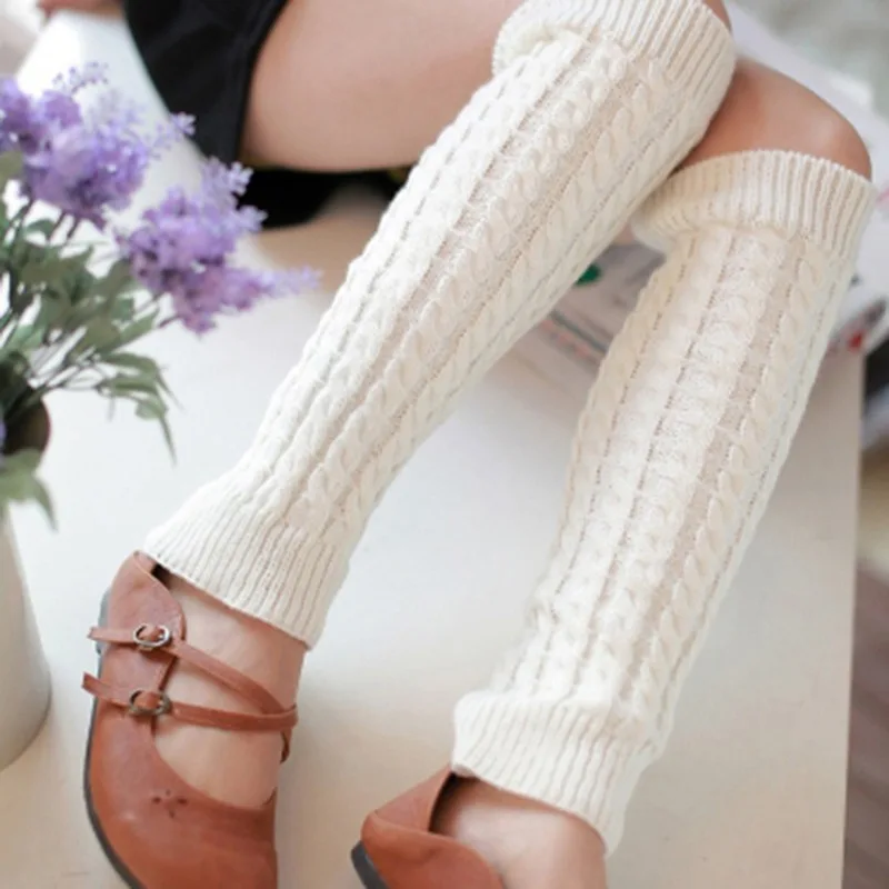 Новые женские осенне-зимние гетры из капрона с цветами конопли, наколенник для ног, женские носки с ворсом для девочек, спортивная безопасность
