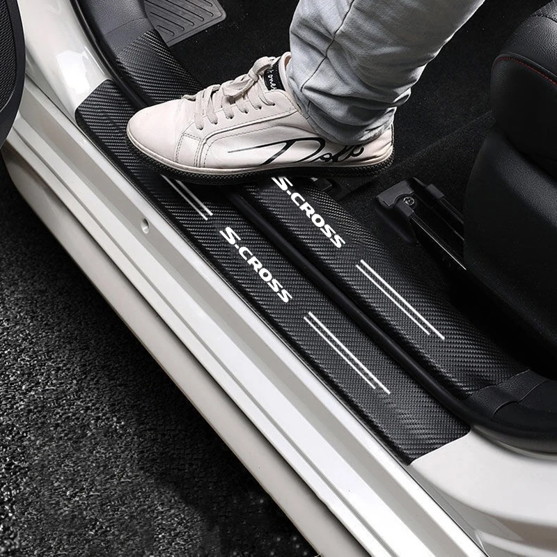 Наклейка Из Углеродного Волокна На Автомобильную Дверь Багажника Защитная Полоса От Царапин Наклейка Для Suzuki SX4 S-Cross S Cross 2014-2018 2019 2020
