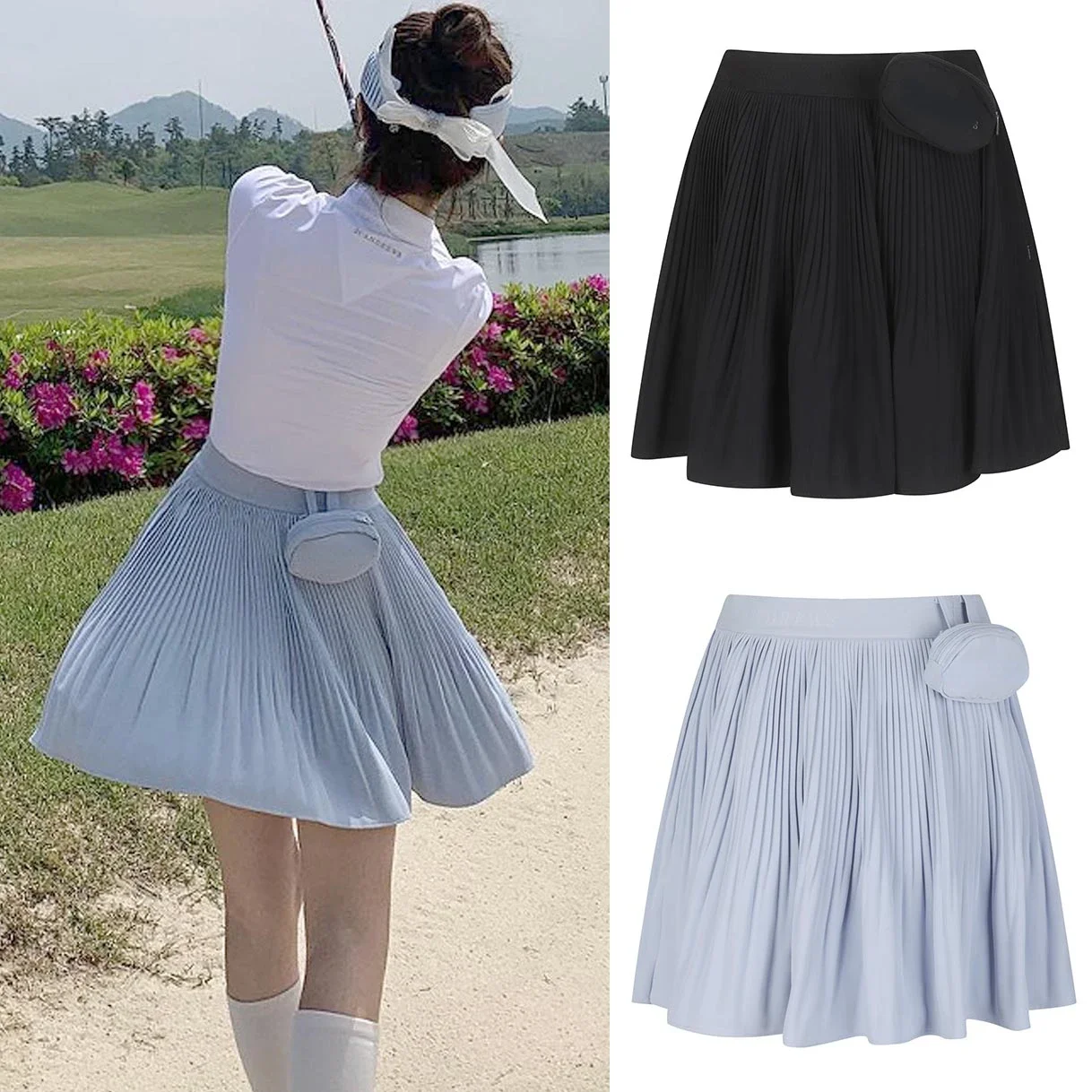 23 Новых предмета одежды для гольфа, женская короткая юбка, приталенный крой и тонкая сумка для доставки гольфа, плиссированная юбка без морщин
