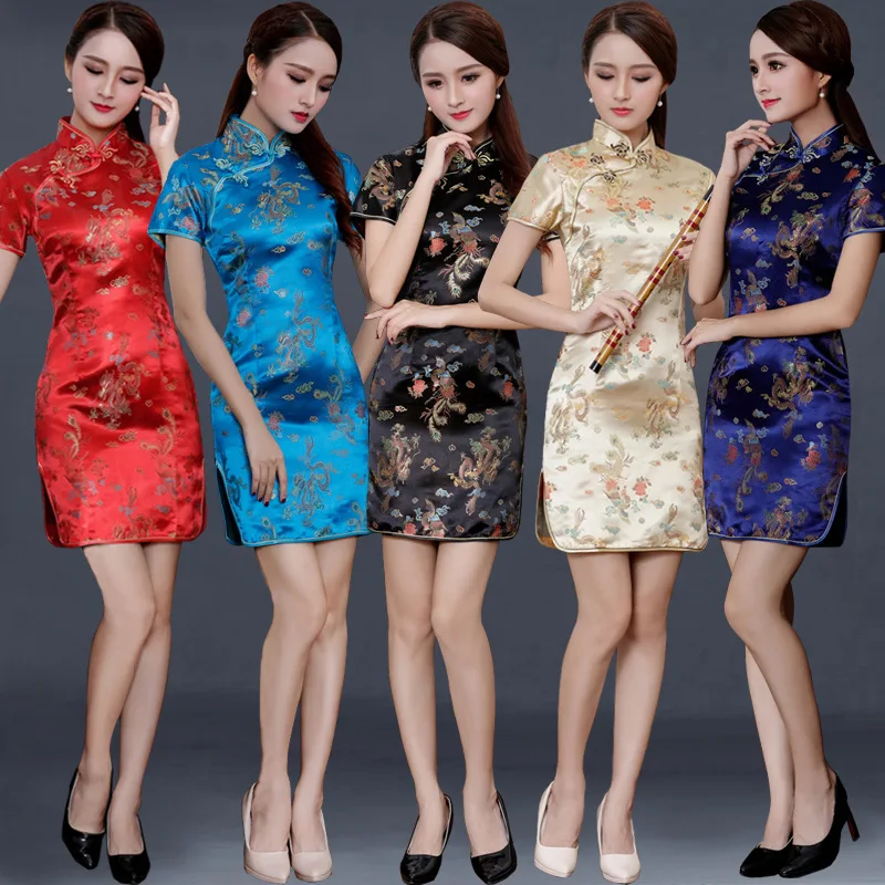 Китайский Стиль 2023 Qipao Ретро Принт Короткий Стиль Мода Темперамент Qipao Платье Современный Cheongsam S-6XL