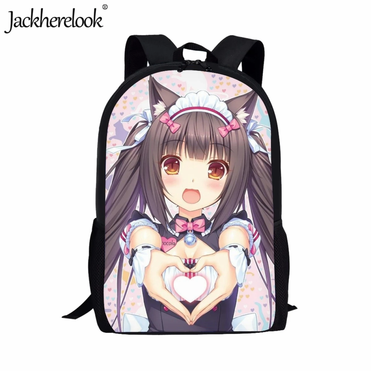 Jackherelook Школьная сумка Kawaii с принтом Некопара Модный Японский Аниме рюкзак для студентов Большая вместительная дорожная сумка для ноутбука