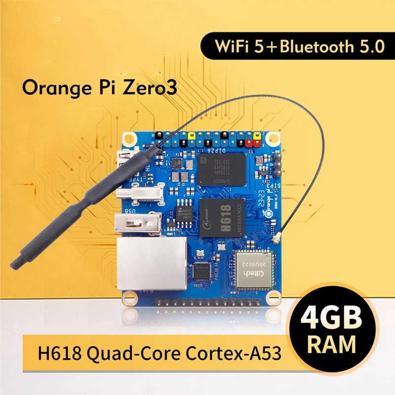Для Orange Pi Zero 3-4 ГБ Оперативной Памяти Одноплатный Компьютер Allwinner H618 Чип Wifi LPDDR4 Gigabit Zero 3-4 ГБ Запчасти Для Платы Разработки