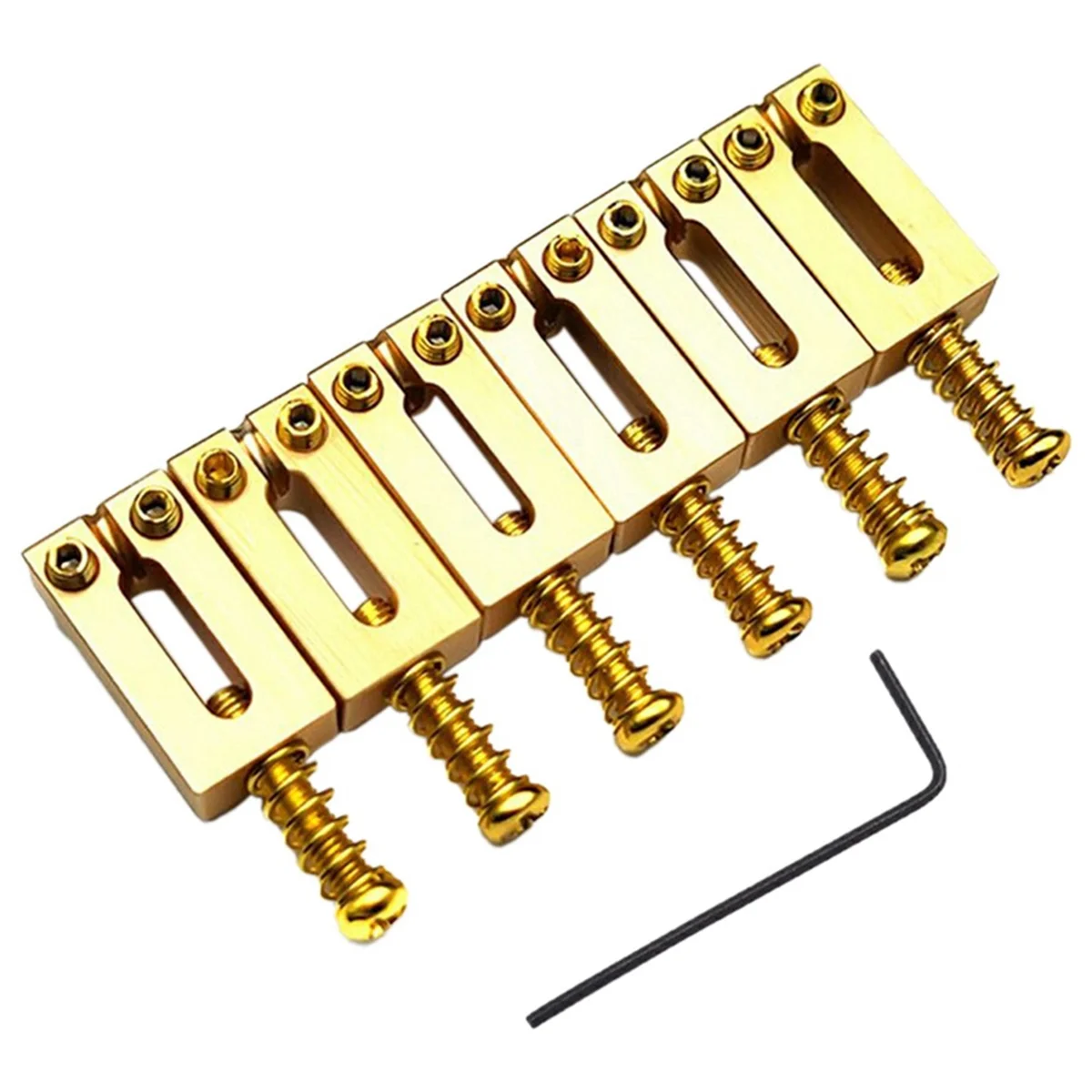 6 Комплектов мостового седла для электрогитары из цельной латуни Bridge Bridge Code String Pull String Code String Saddle (золото)