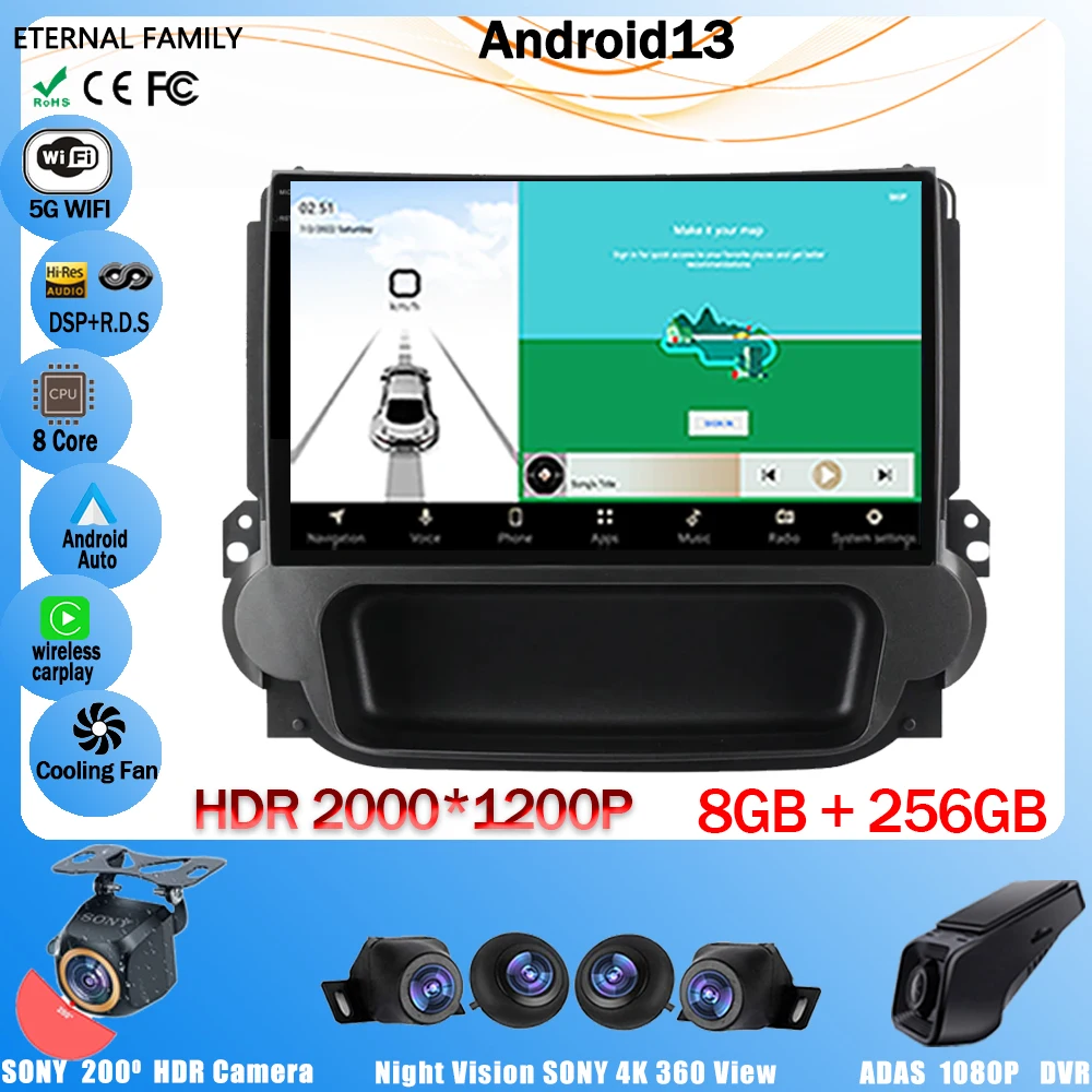 Автомобильное Радио для Chevrolet Malibu 2012-2015 Мультимедиа № 2 Din Стерео Авторадио Android 13 GPS Навигация DSP WIFI 4G Auto Carplay
